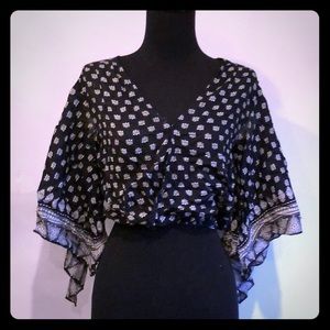 Boho cropped blouse